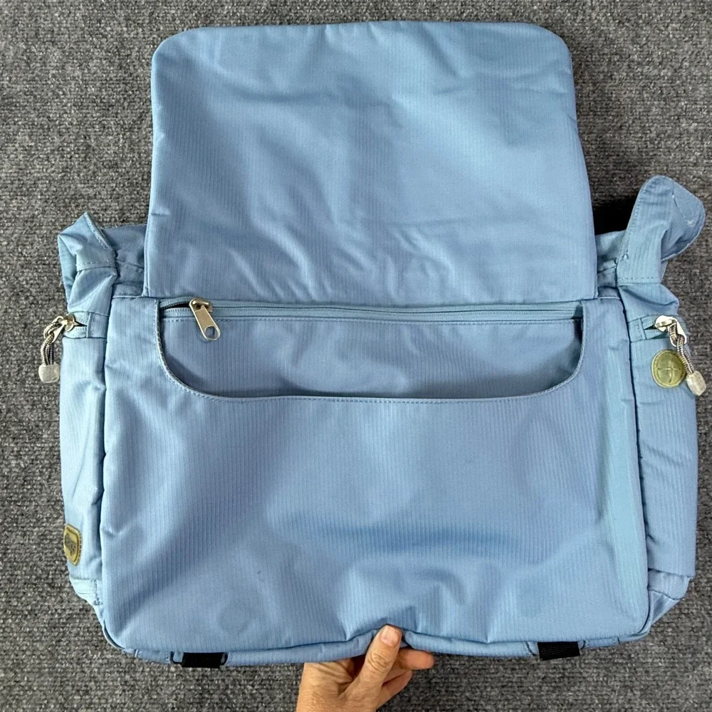 eBags Crossbody Messenger Bag Unisex Large Nylon Light Blue Tech Bag Gorpcore